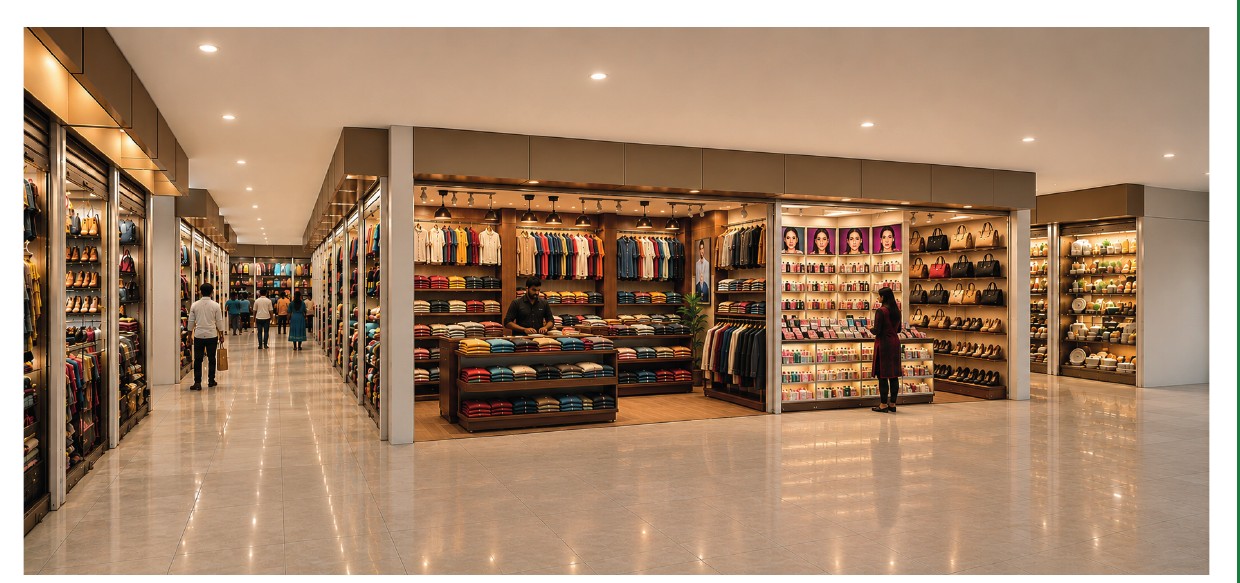 Brochure illustration of a retail interior